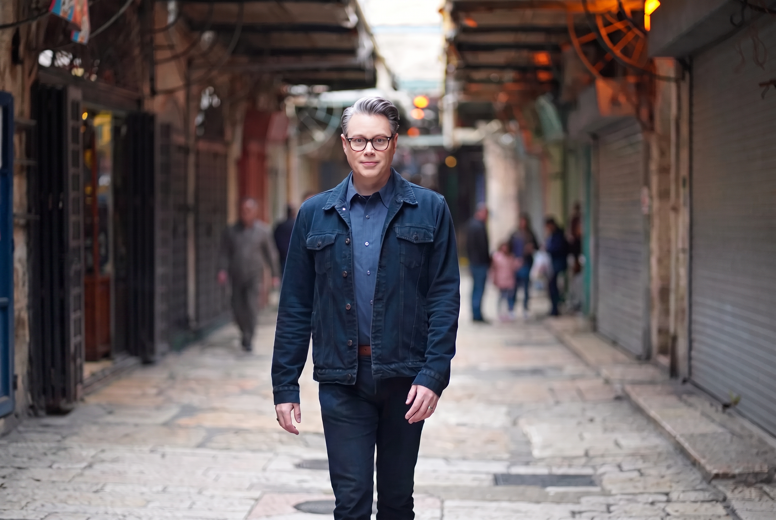 Joshua Swanson walking through the Old City of Jerusalem